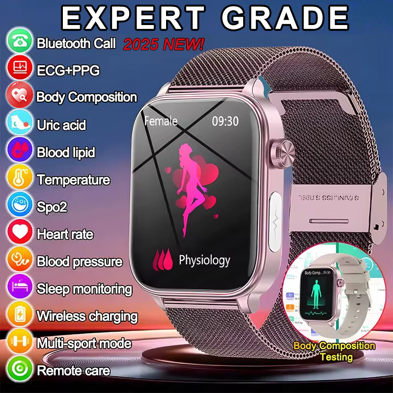 Smartwatch Health Watches For Women - 2025 novo monitoramento ecg + ppg