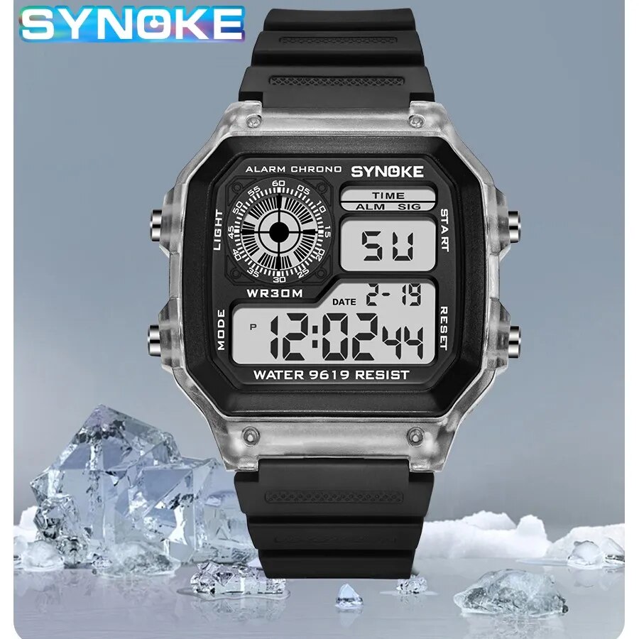 Tide Watch Surf - SYNOKE-Digital relógios para homens, luminoso, multifunções,