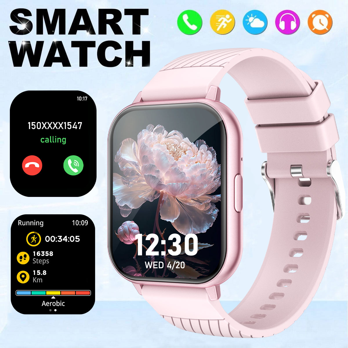 Smartwatch Watches Wallpaper - Relógio inteligente multifuncional com tela HD