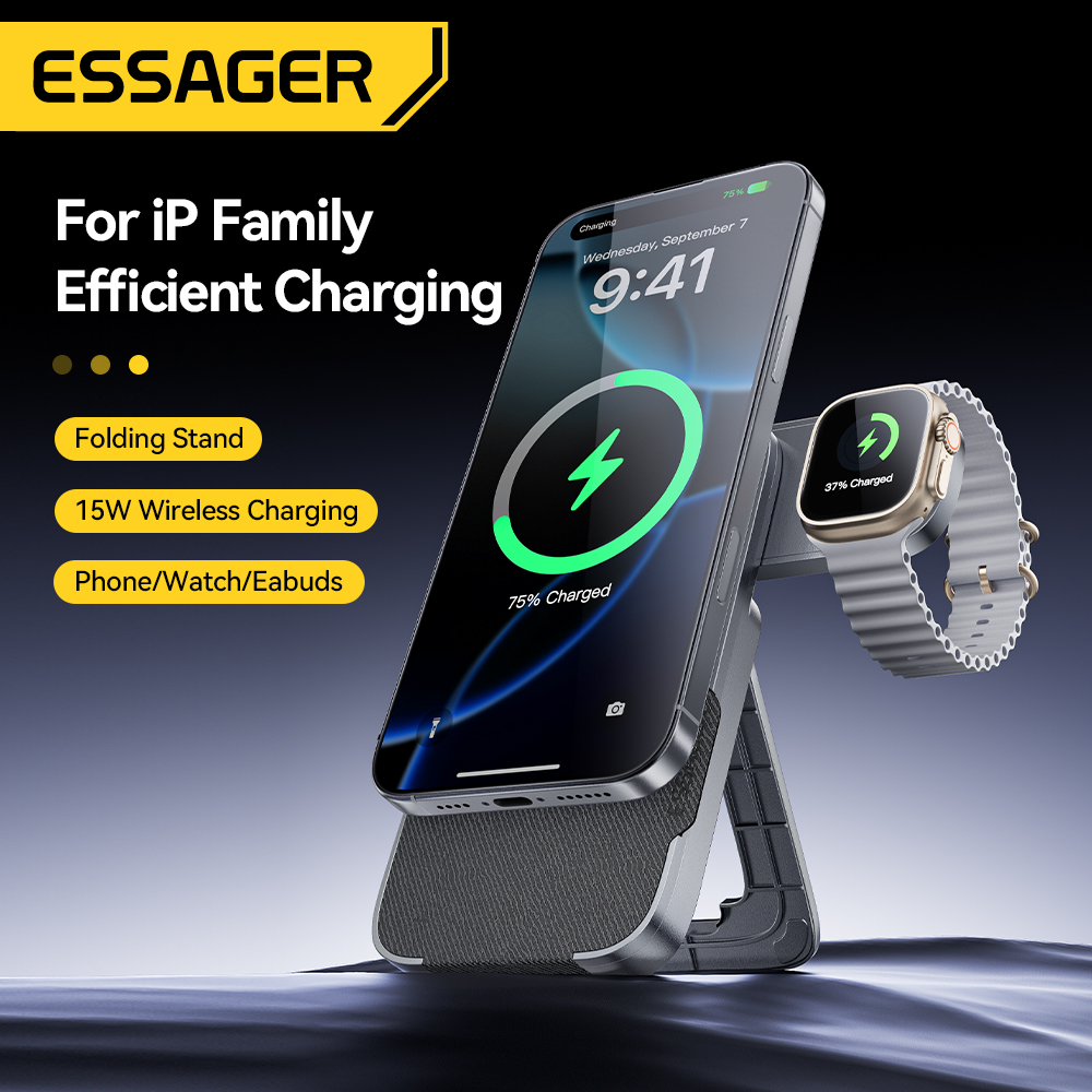 Essager 3-em-1 portátil dobráv - Smartwatch Watches Compatible With Iphone avaliação e preço