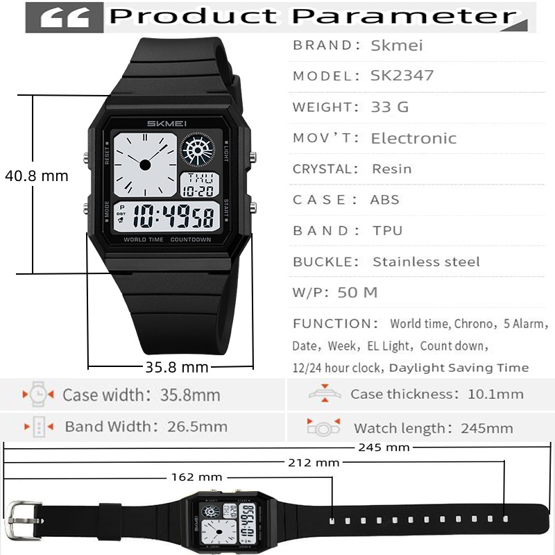 Skmei 5 despertador masculino  - Tide Watch Surf avaliação e preço