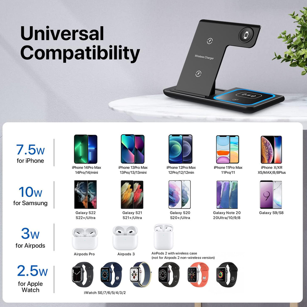 Suporte Carregador Sem Fio 3 e - Smartwatch Watches Compatible With Iphone avaliação e preço