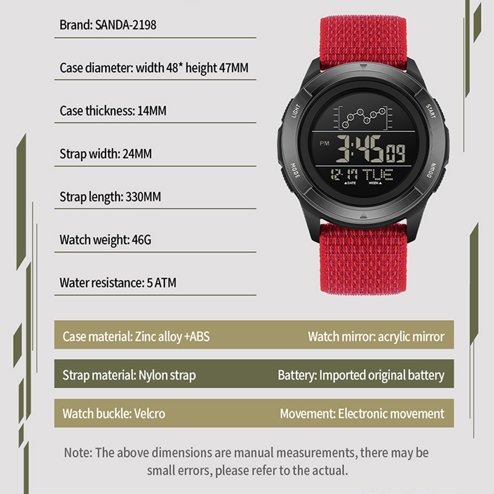 SANDA Relógio Eletrônico Pulse - Tide Watch Surf avaliação e preço