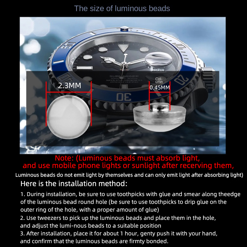 2.3x0.45mm pip luminoso para s - Rolex Watch Daytona avaliação e preço